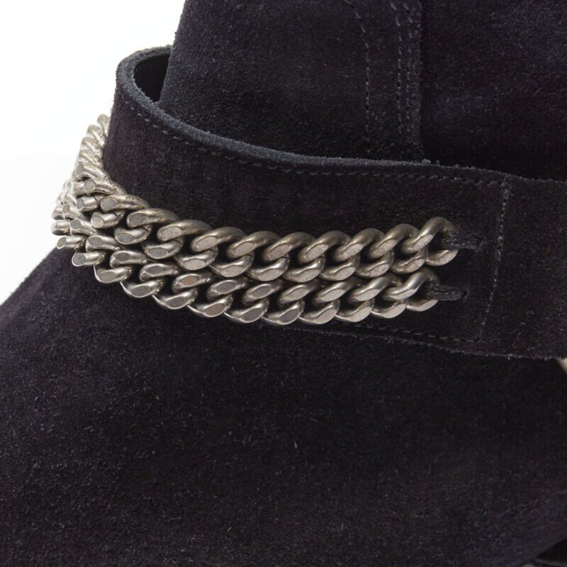 Women's Saint Laurent Wyatt Suede Chain Boots