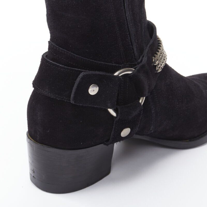 Women's Saint Laurent Wyatt Suede Chain Boots