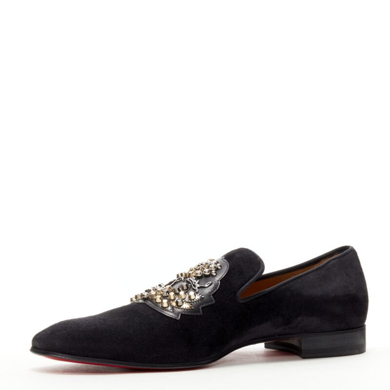 Men's Christian Louboutin Suede Studded Loafers