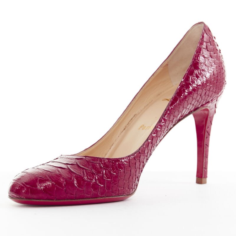 Women's Christian Louboutin Leather Round Toe Pumps