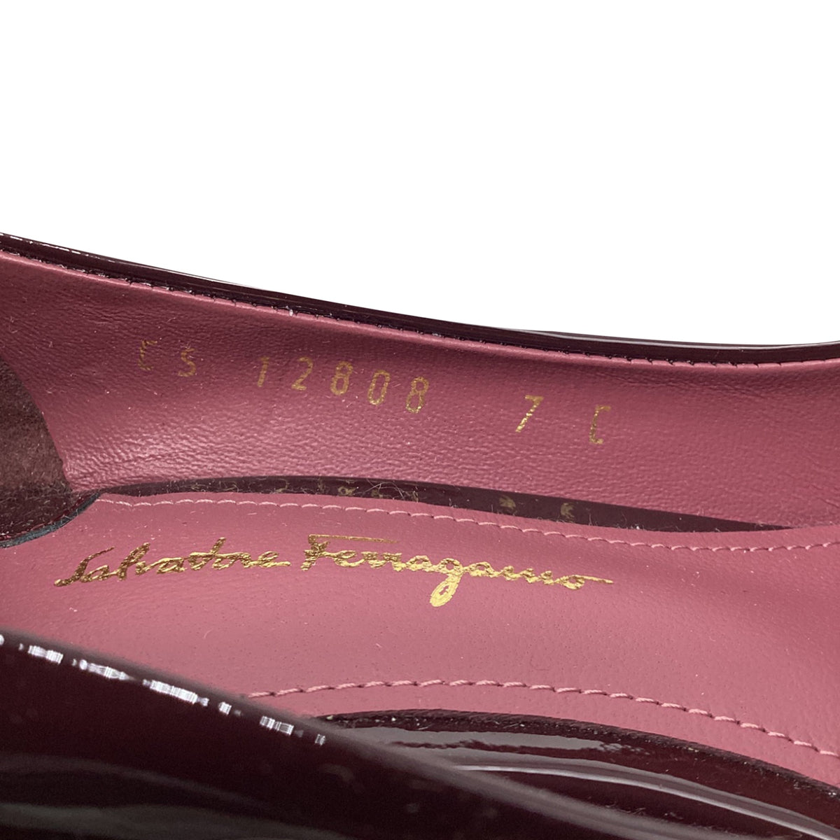 Women's Ferragamo Lucca Block Heel Pumps in Burgundy Patent Leather