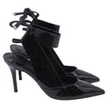 Women's Salvatore Ferragamo Ankle-Strap Pump with Transparent PVC Detail in Black Patent Leather