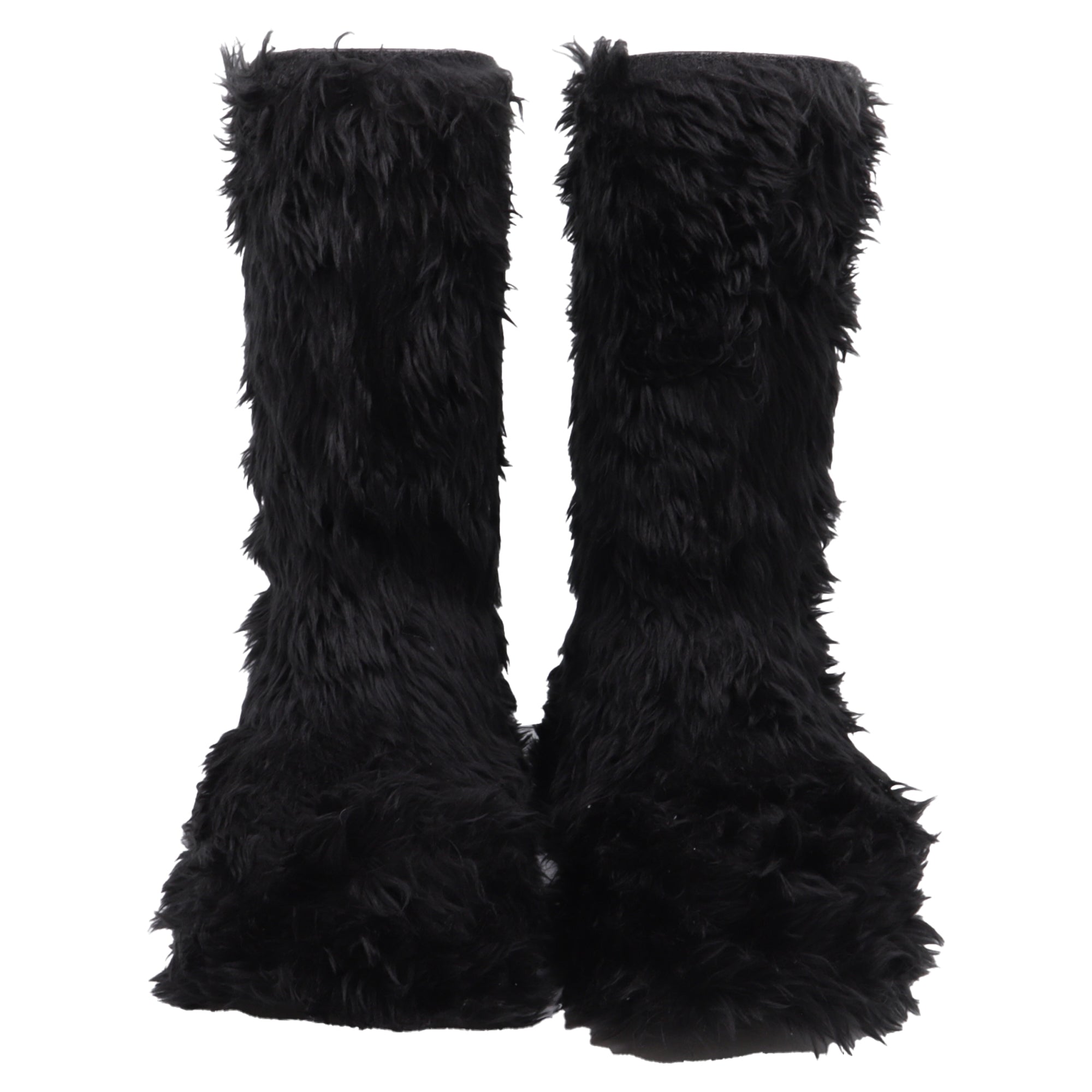 Men's Balenciaga + Crocs™ Platform Boots in Black Faux Fur and Rubber