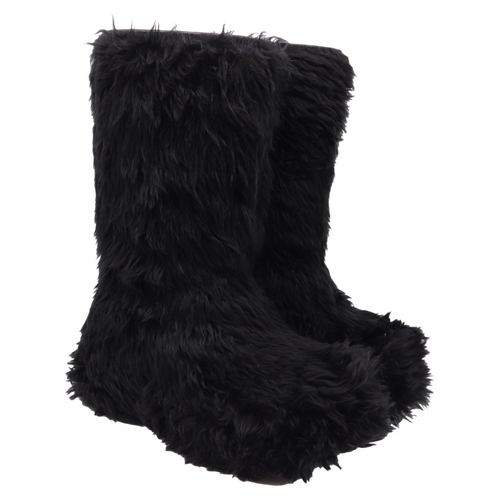 Men's Balenciaga + Crocs™ Platform Boots in Black Faux Fur and Rubber
