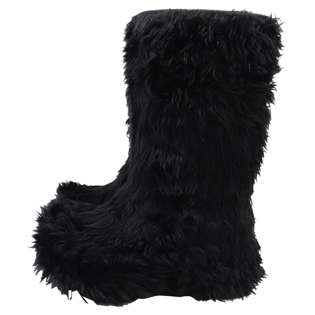 Men's Balenciaga + Crocs™ Platform Boots in Black Faux Fur and Rubber