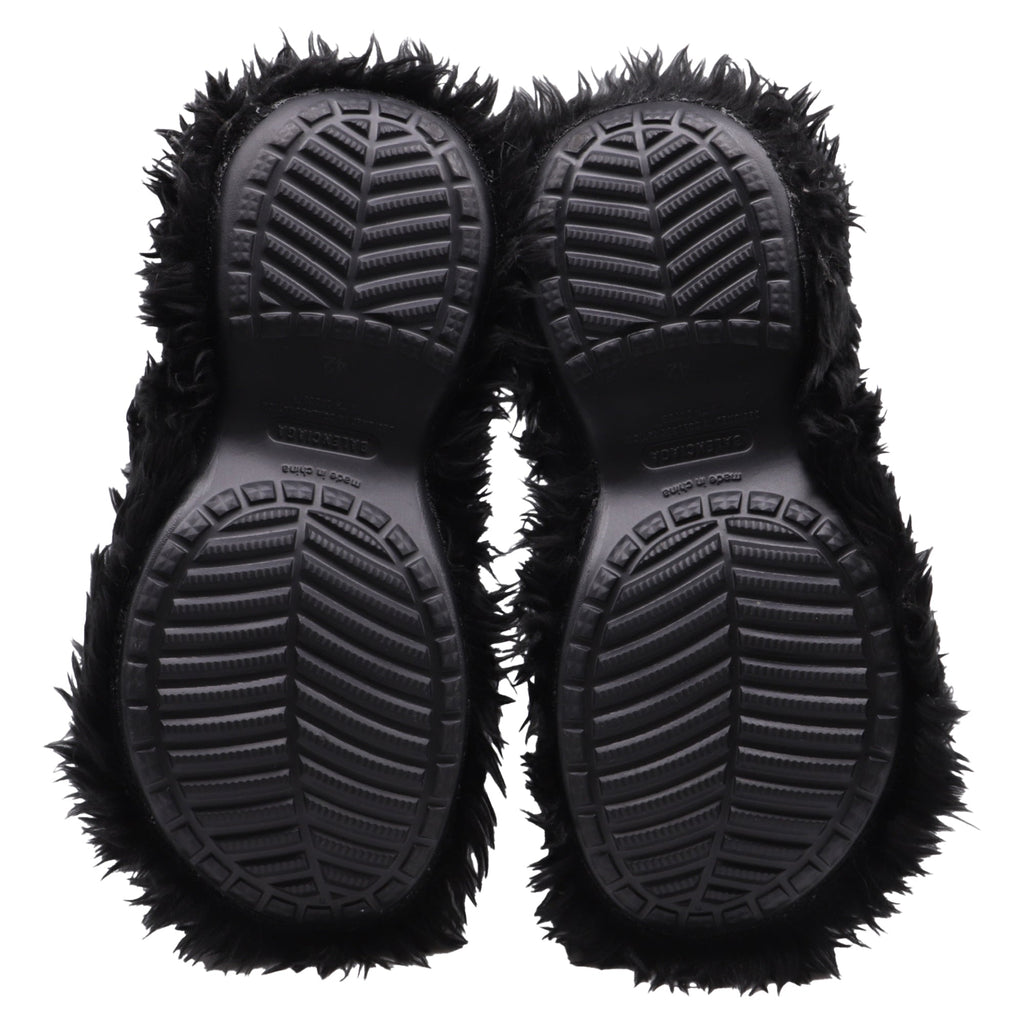 Men's Balenciaga + Crocs™ Platform Boots in Black Faux Fur and Rubber