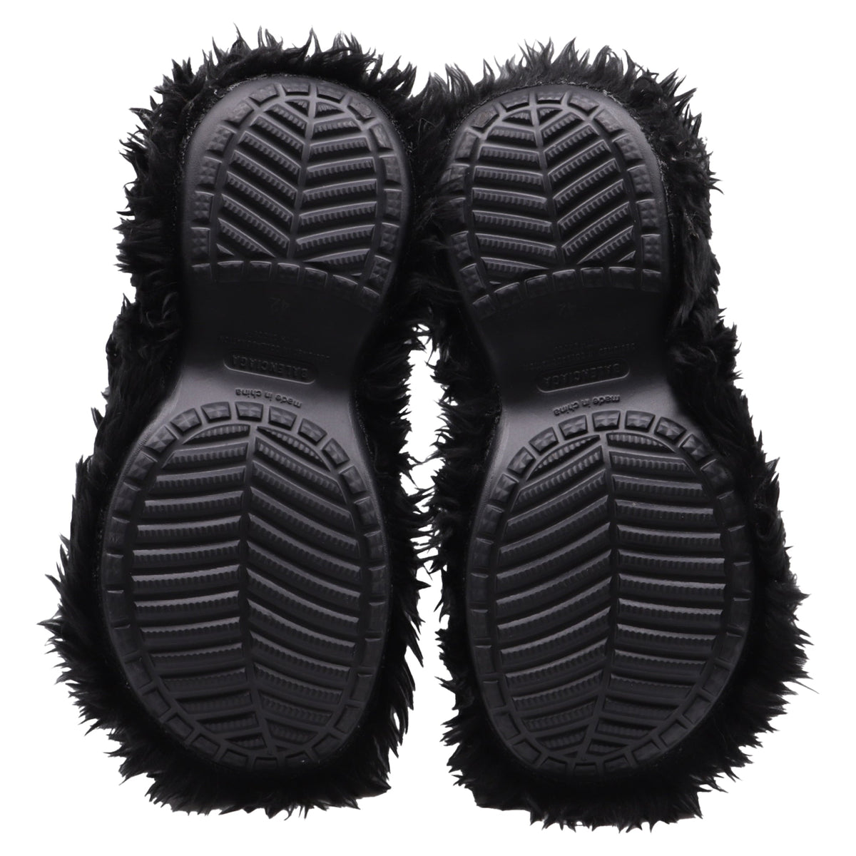 Men's Balenciaga + Crocs™ Platform Boots in Black Faux Fur and Rubber