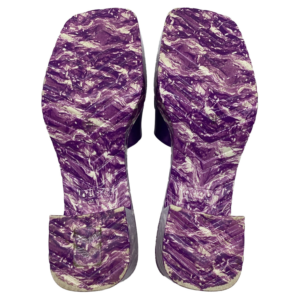 Women's Gucci Logo Slides in Purple Rubber