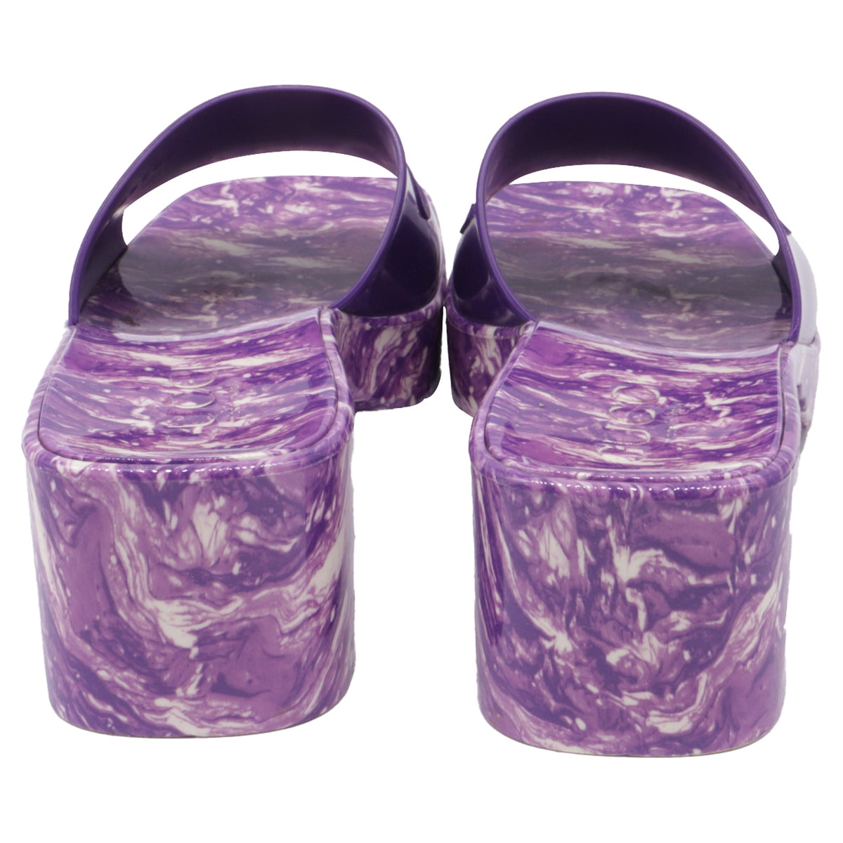 Women's Gucci Logo Slides in Purple Rubber