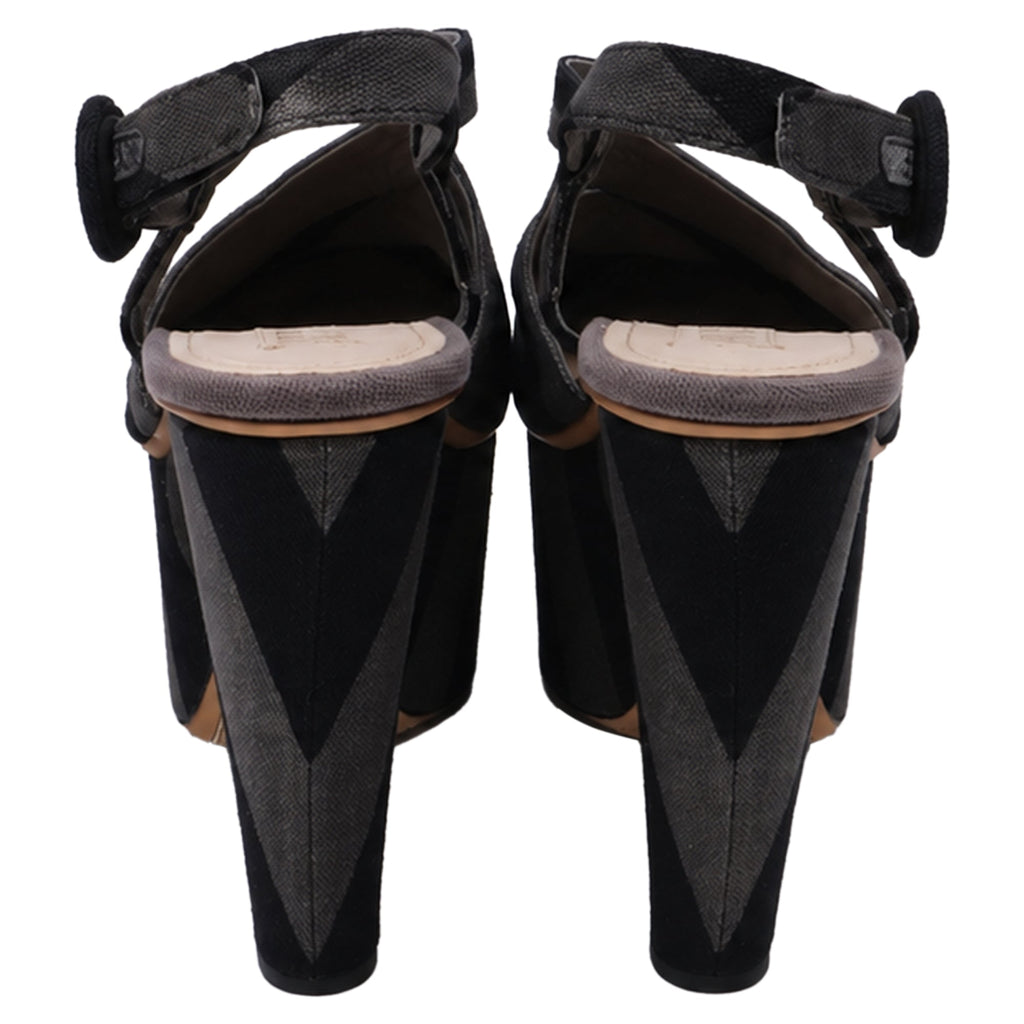 Women's Prada Platform Sandals in Multicolor Canvas