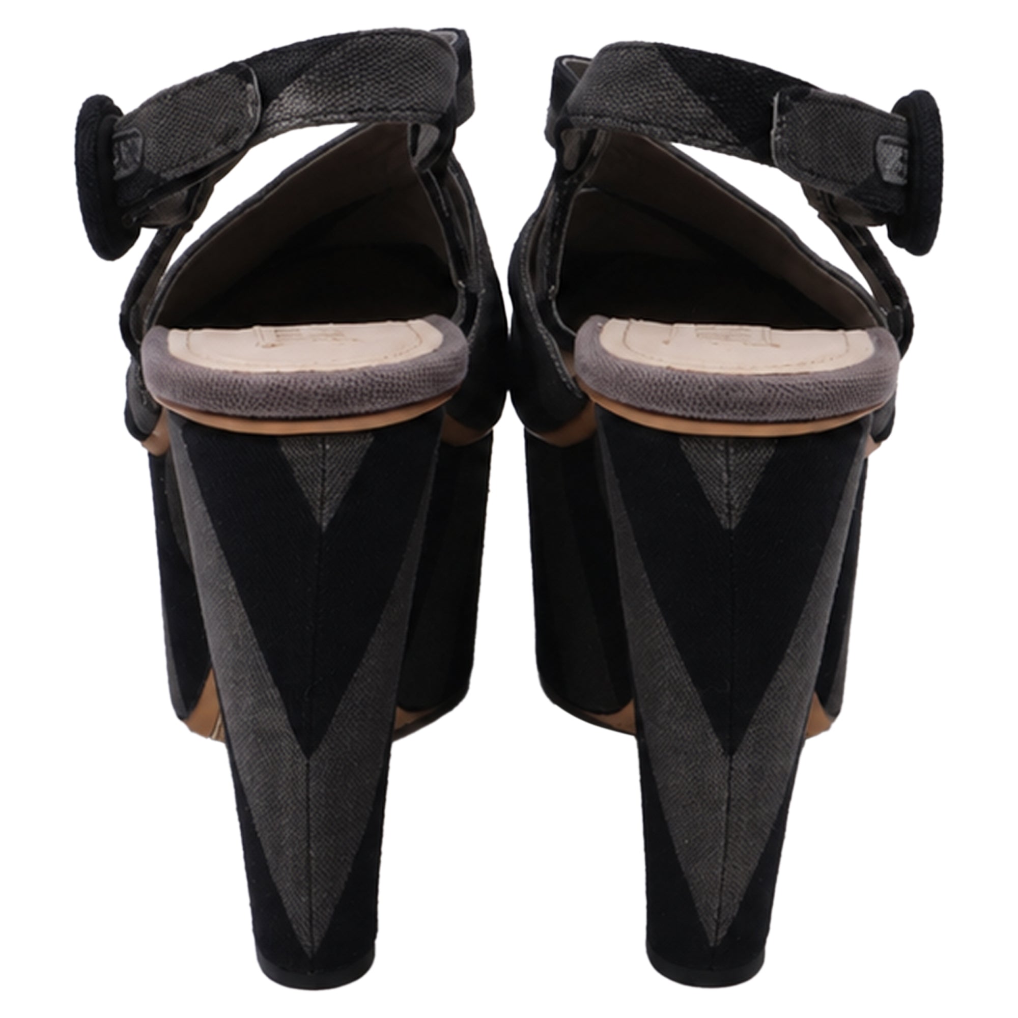 Women's Prada Platform Sandals in Multicolor Canvas