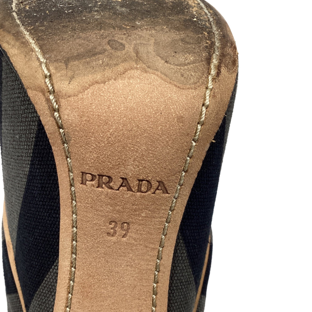 Women's Prada Platform Sandals in Multicolor Canvas