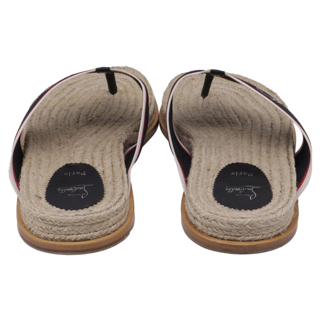 Men's  Christian Louboutin Hot Flip Slides in Multicolor Jute