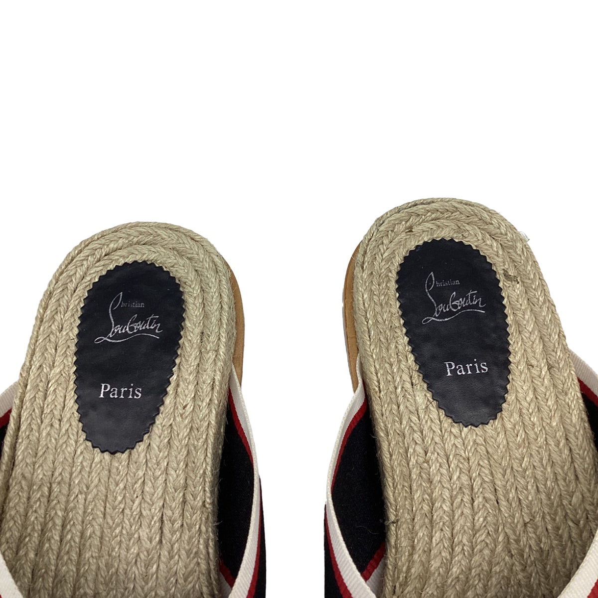 Men's  Christian Louboutin Hot Flip Slides in Multicolor Jute