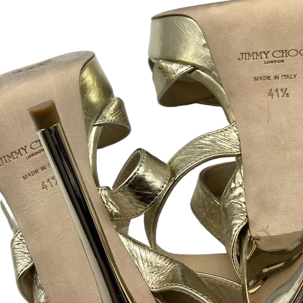 Women's Jimmy Choo Strappy Sandals in Gold Leather