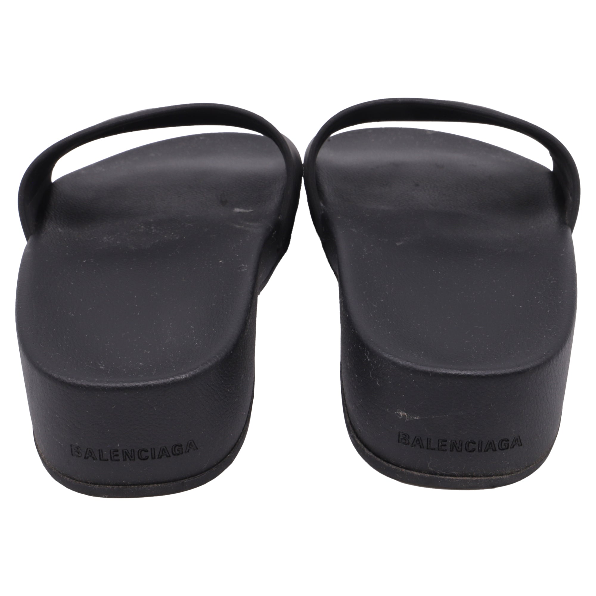 Women's Balenciaga BB Pool Clogs in Black Rubber