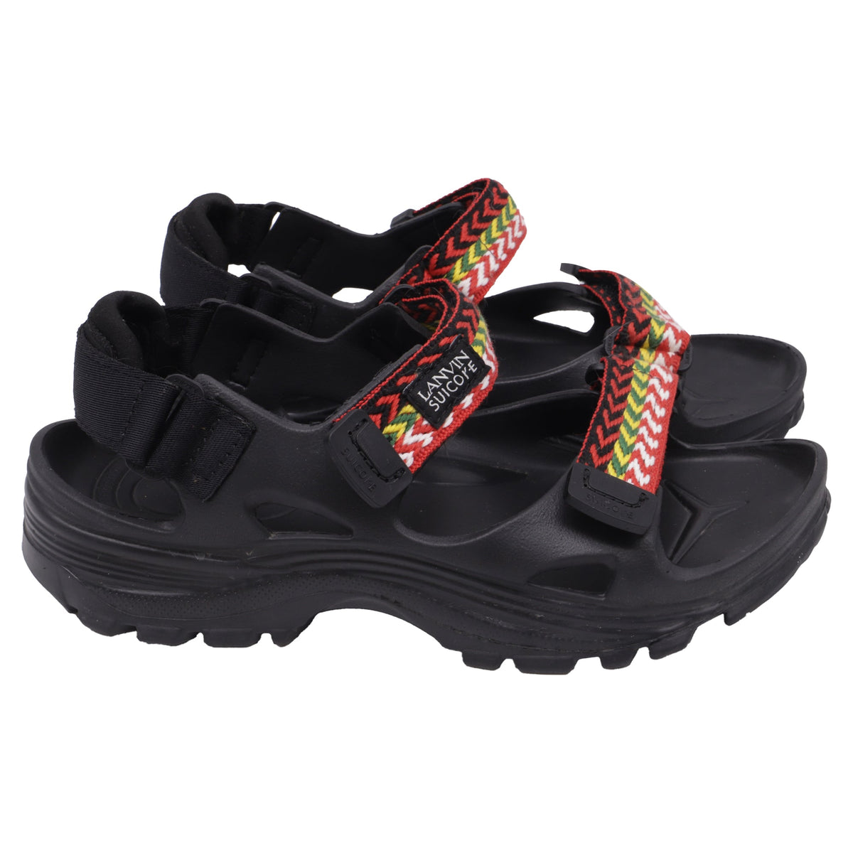 Women's Lanvin x Suicoke Wake Curb Sandals in Black Rubber