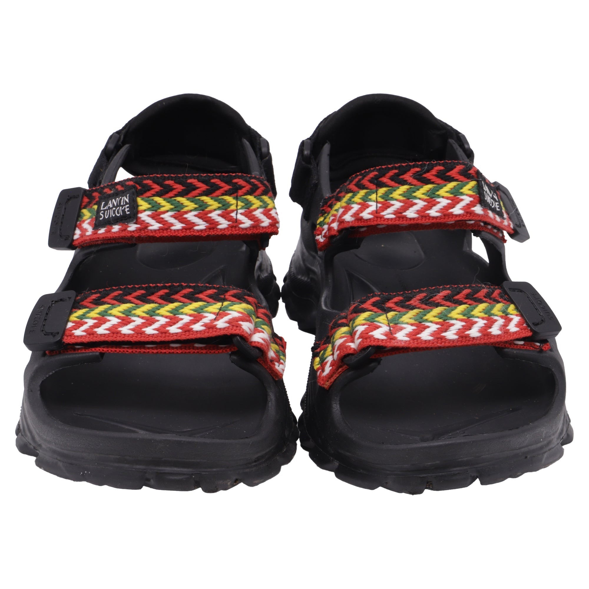 Women's Lanvin x Suicoke Wake Curb Sandals in Black Rubber