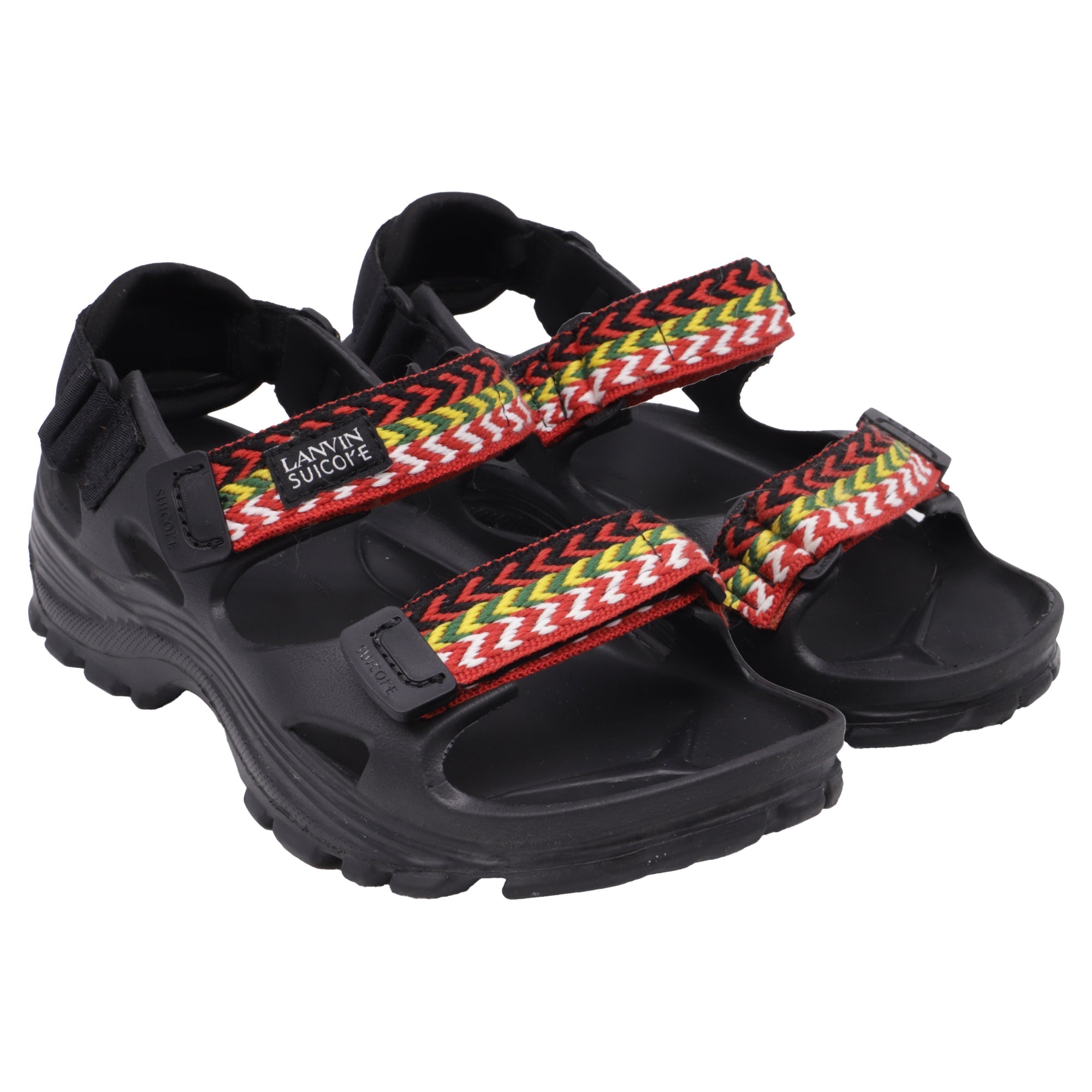 Women's Lanvin x Suicoke Wake Curb Sandals in Black Rubber