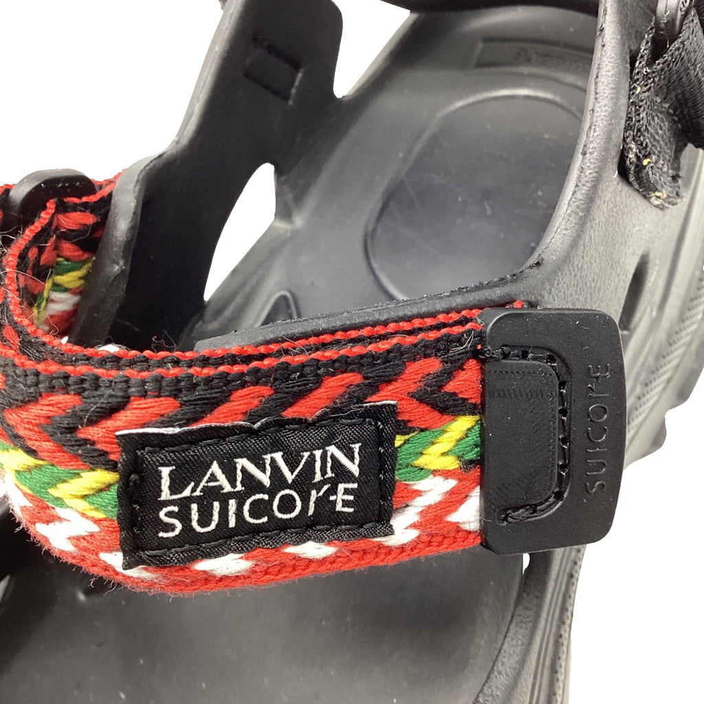 Women's Lanvin x Suicoke Wake Curb Sandals in Black Rubber