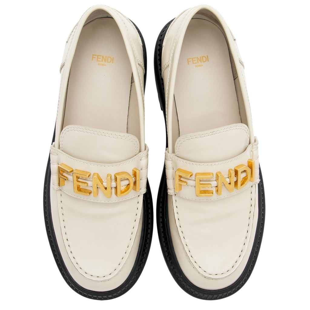 Women's Fendi Leather Fendigraphy Platform Loafers - Size 10 / 40