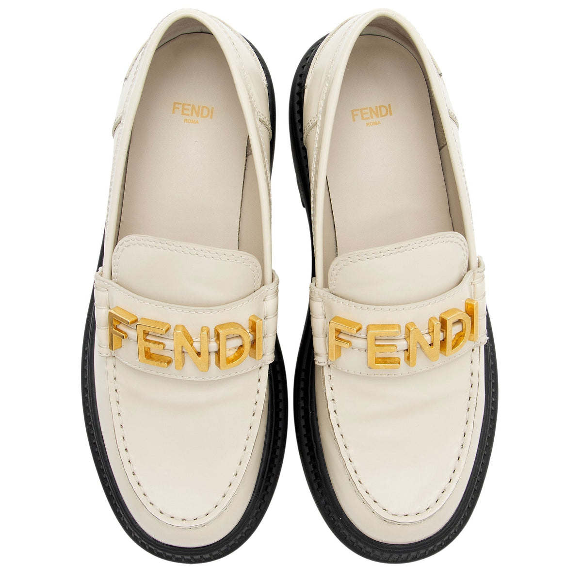 Women's Fendi Leather Fendigraphy Platform Loafers - Size 10 / 40