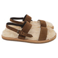 Women's Saint Laurent Shearling-Lined Slingback Strap Sandals in Brown Suede