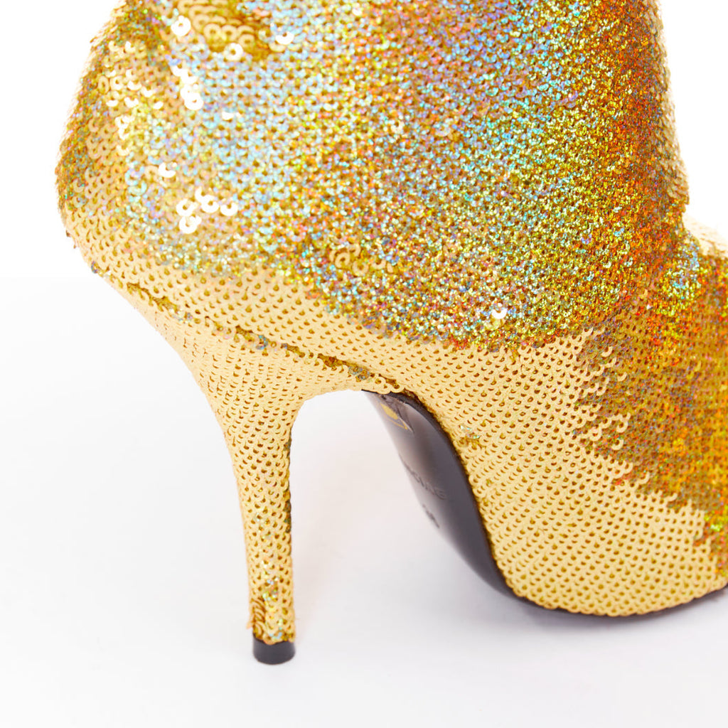 Women's Balenciaga Demna Knife sequins point toe sock boots