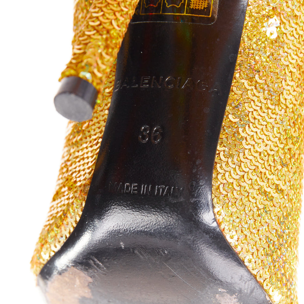 Women's Balenciaga Demna Knife sequins point toe sock boots