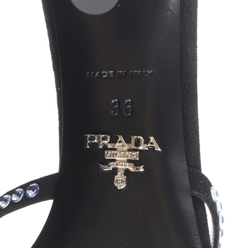 Women's Prada crystal rhinestone strappy open toe sandal