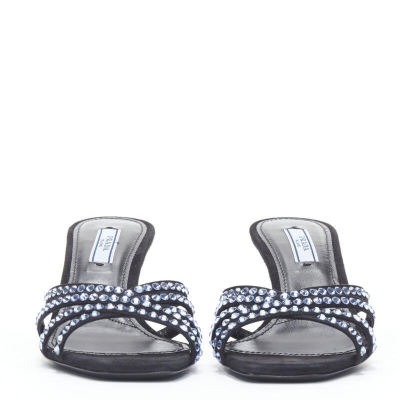 Women's Prada crystal rhinestone strappy open toe sandal