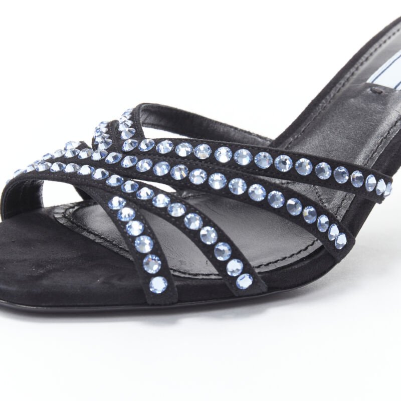 Women's Prada crystal rhinestone strappy open toe sandal