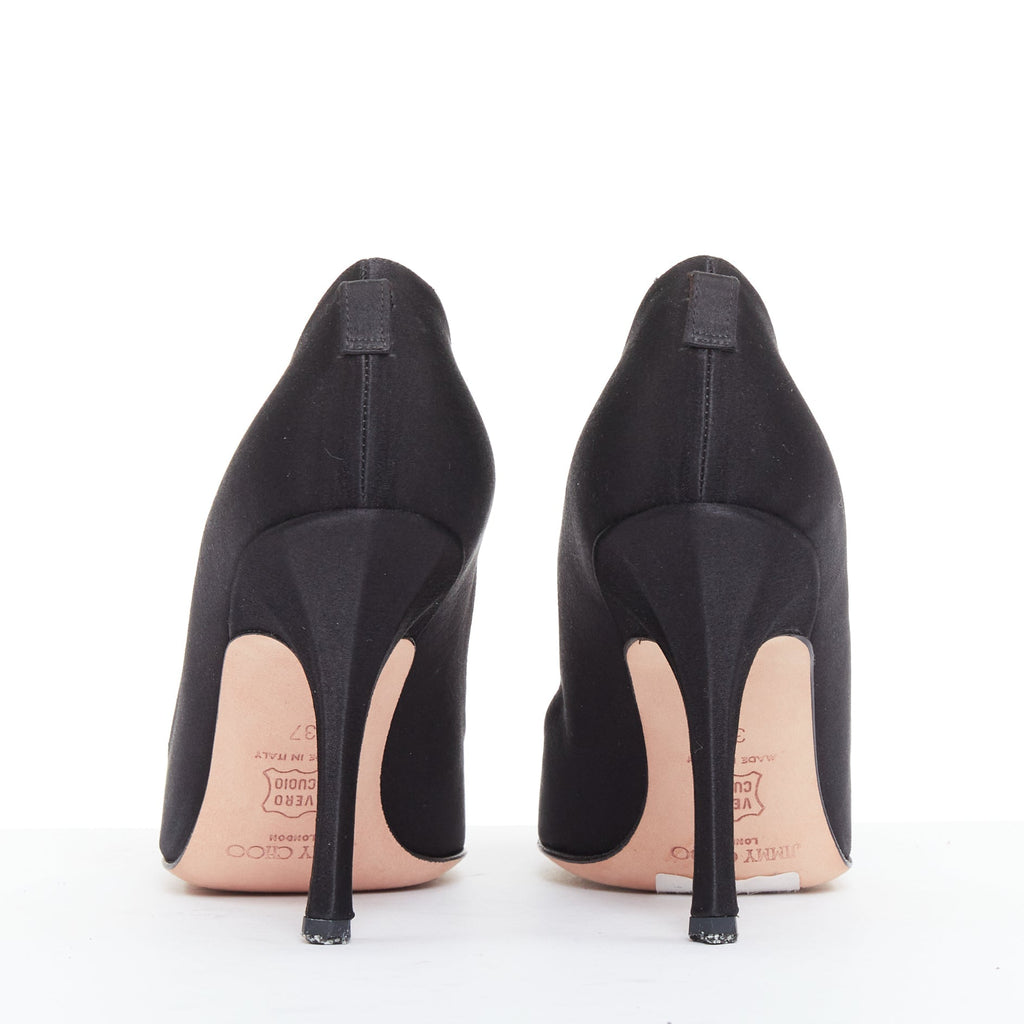 Women's Jimmy Choo Entice satin grosgrain flower brooch pumps