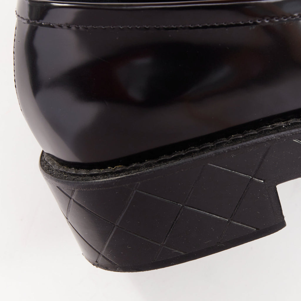 Women's Chanel Heart CC leather quilted platform penny loafers