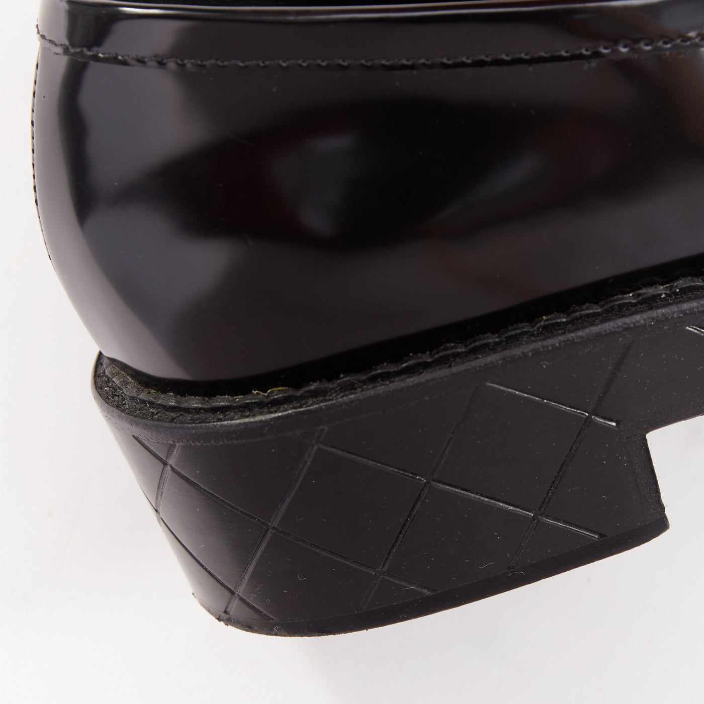 Women's Chanel Heart CC leather quilted platform penny loafers