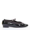 Women's Chanel patent leather silver CC logo mary jane ballet flats