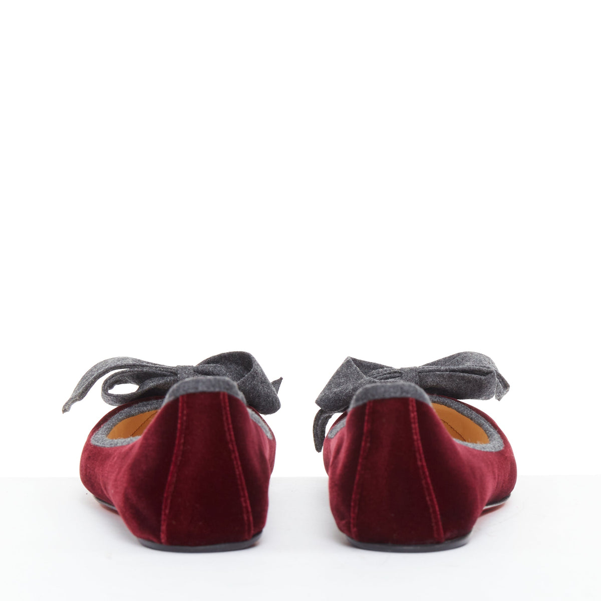 Women's Christian Louboutin Minnie Flat velvet flannel ruched flats