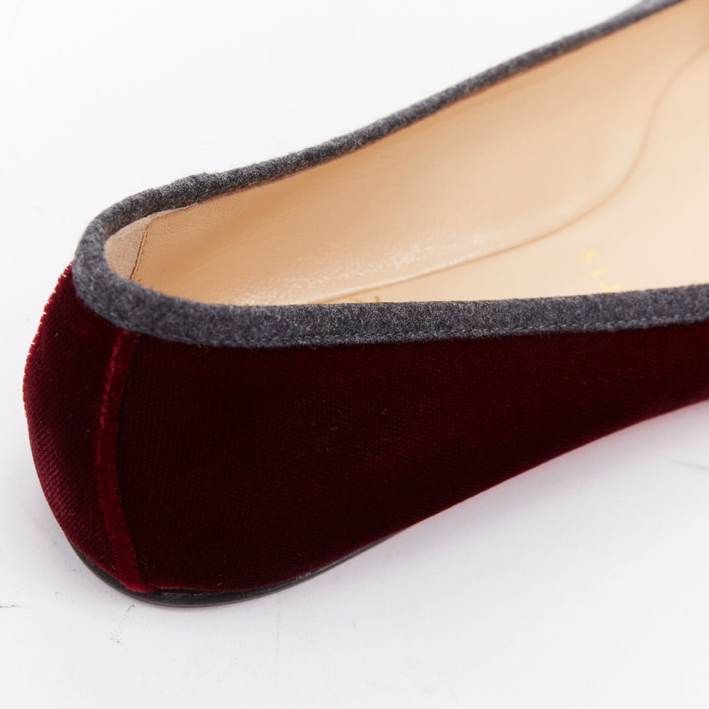Women's Christian Louboutin Minnie Flat velvet flannel ruched flats