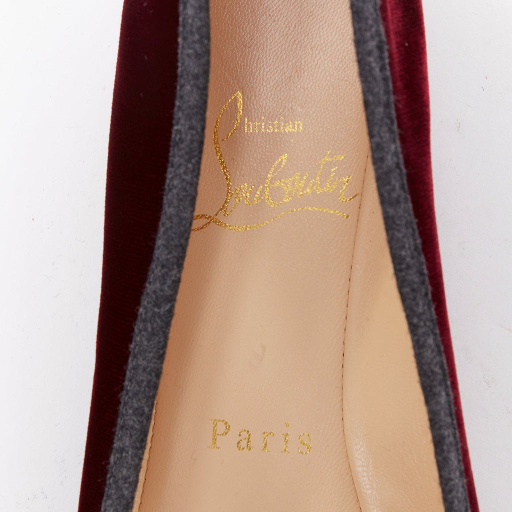 Women's Christian Louboutin Minnie Flat velvet flannel ruched flats