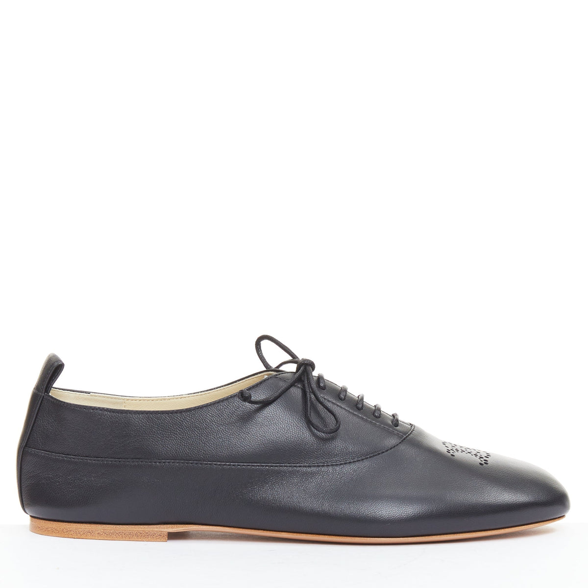 Women's Celine Lise Triomphe Richelieu leather flat oxfords