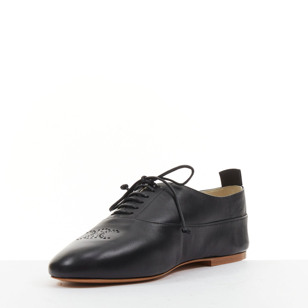 Women's Celine Lise Triomphe Richelieu leather flat oxfords