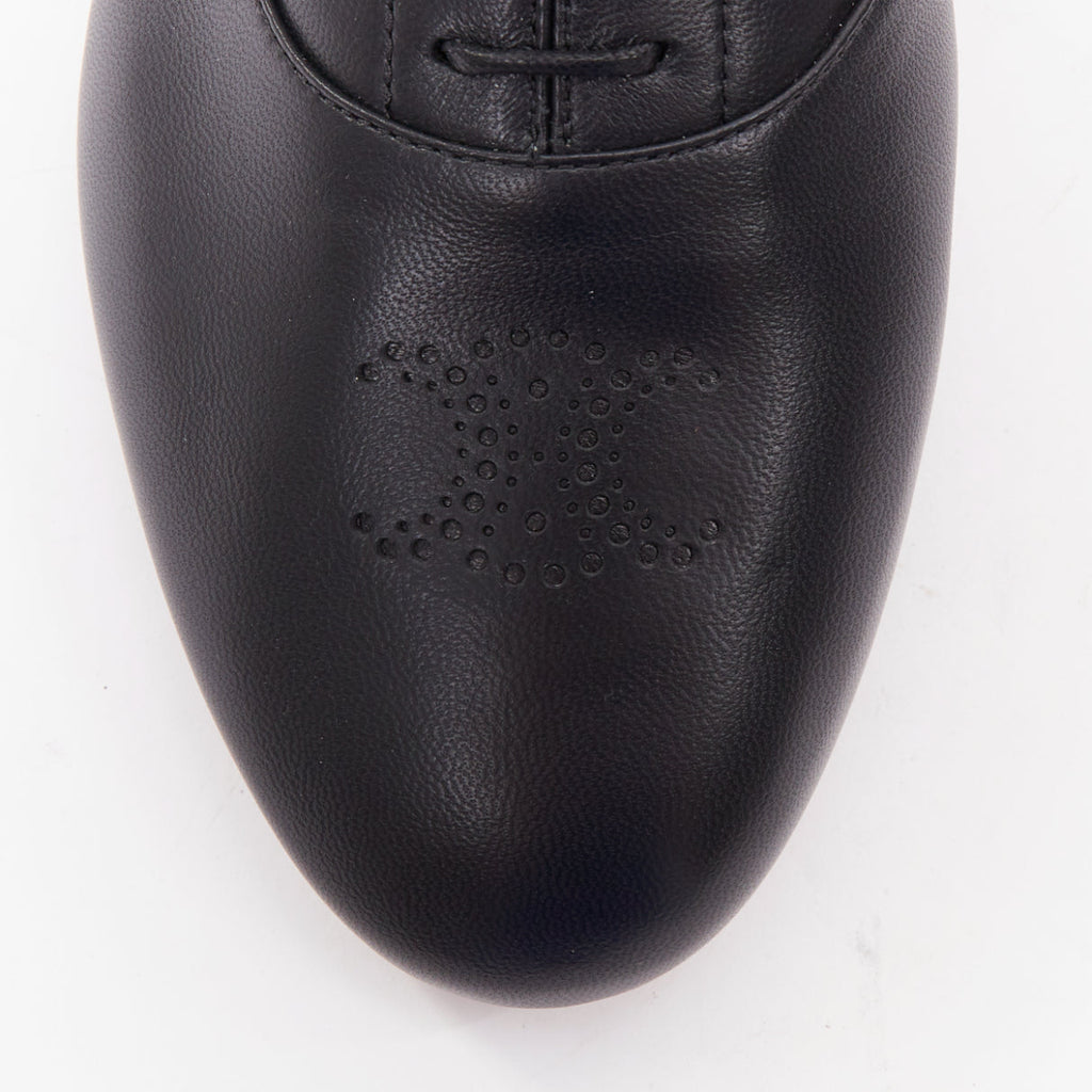 Women's Celine Lise Triomphe Richelieu leather flat oxfords