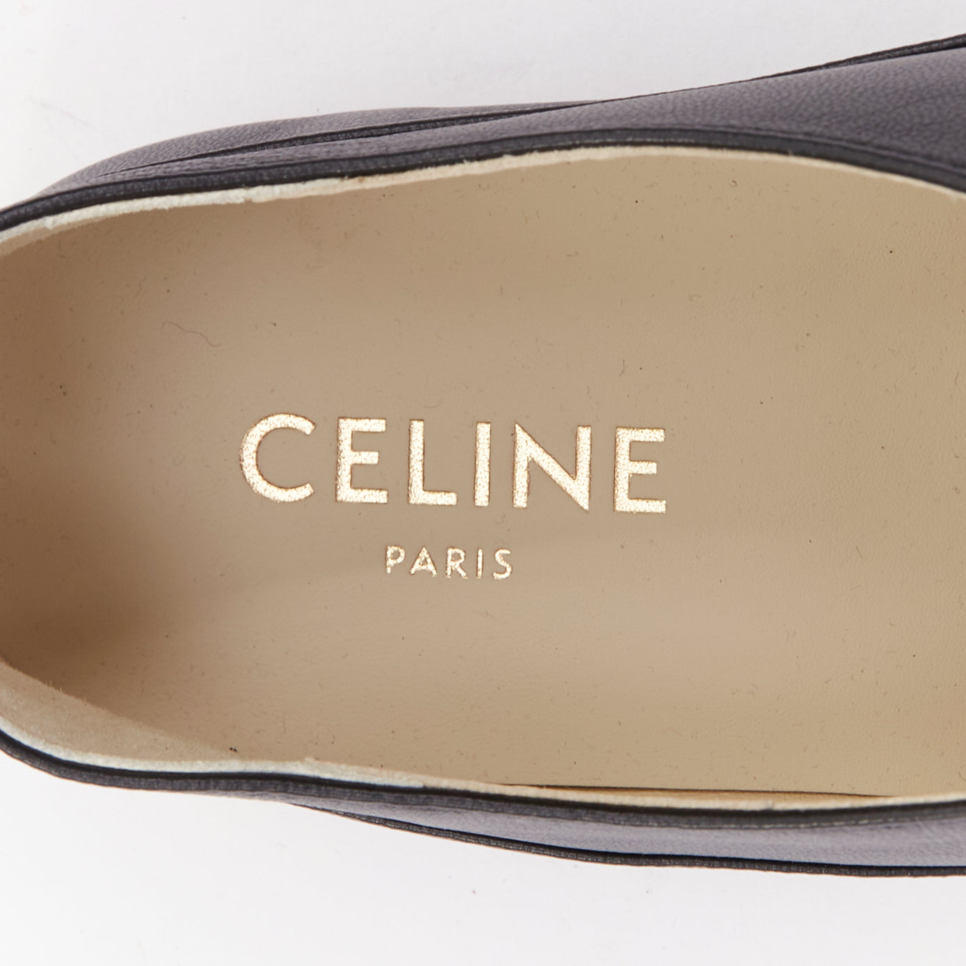 Women's Celine Lise Triomphe Richelieu leather flat oxfords