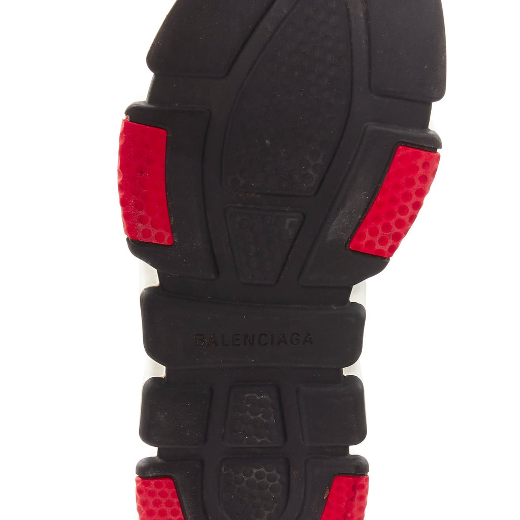 Men's Balenciaga Speed white red logo laced sock sneakers