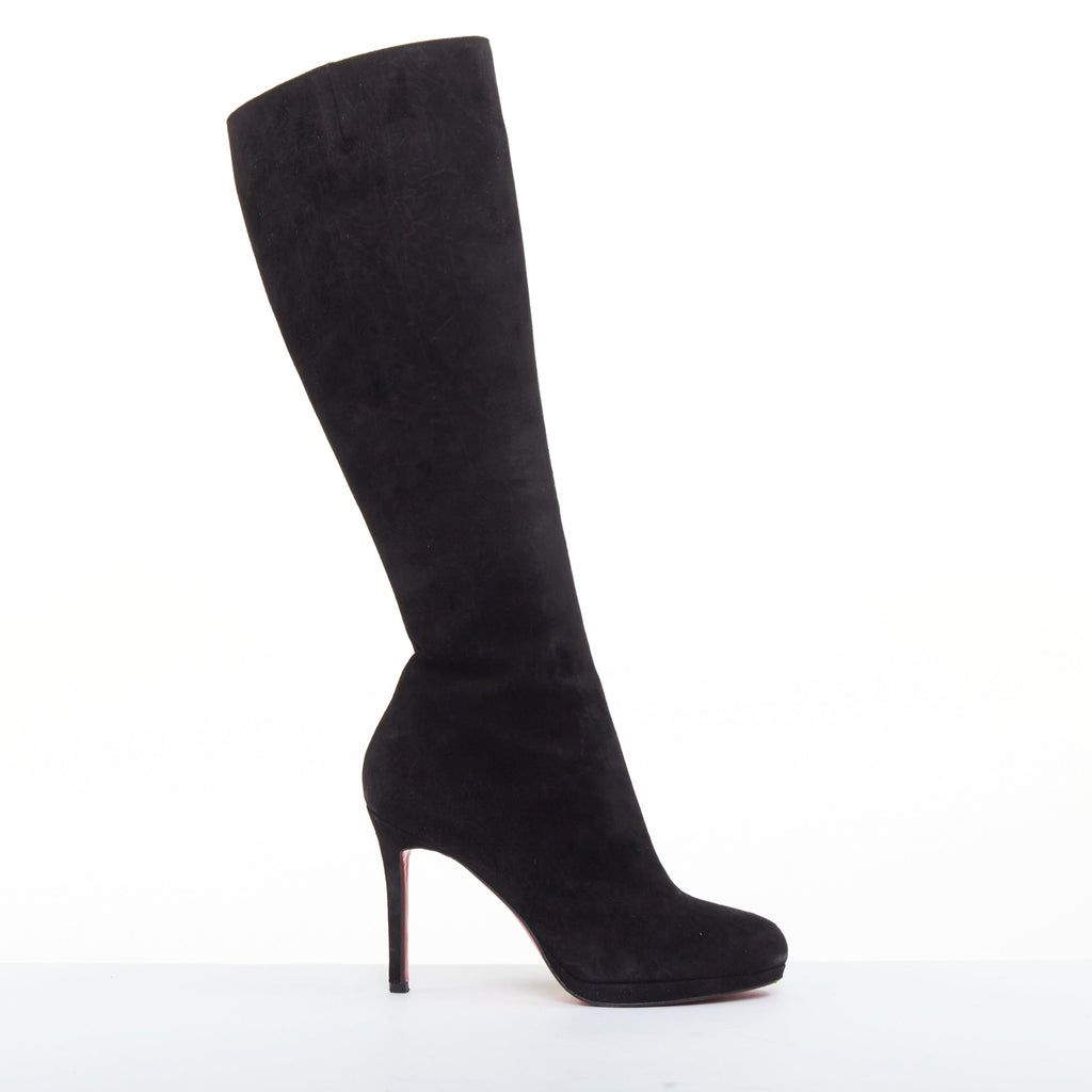 Women's Christian Louboutin veau velour suede platform boots