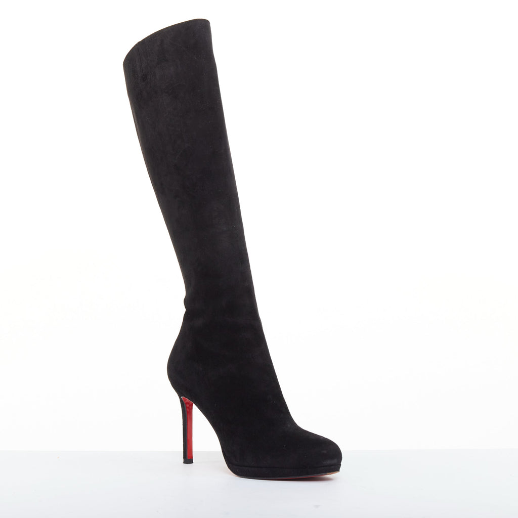 Women's Christian Louboutin veau velour suede platform boots