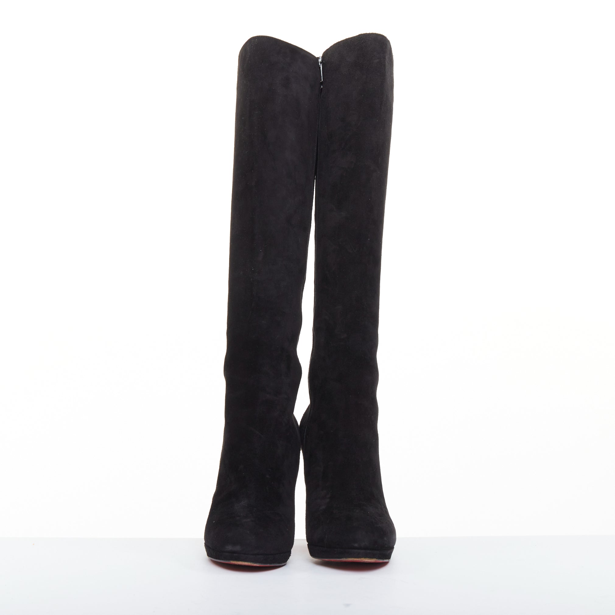 Women's Christian Louboutin veau velour suede platform boots
