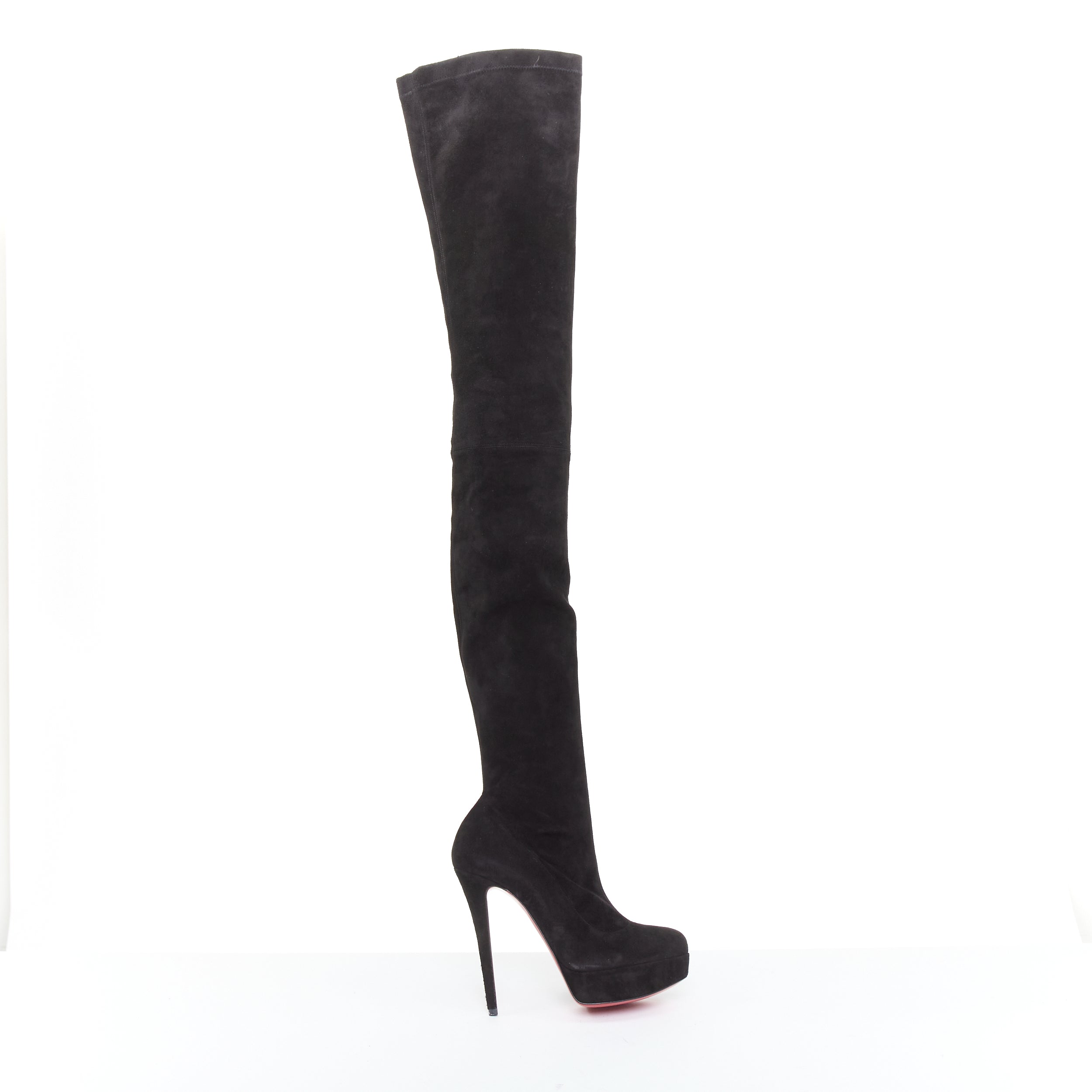 Women's Christian Louboutin suede over knee platform boots