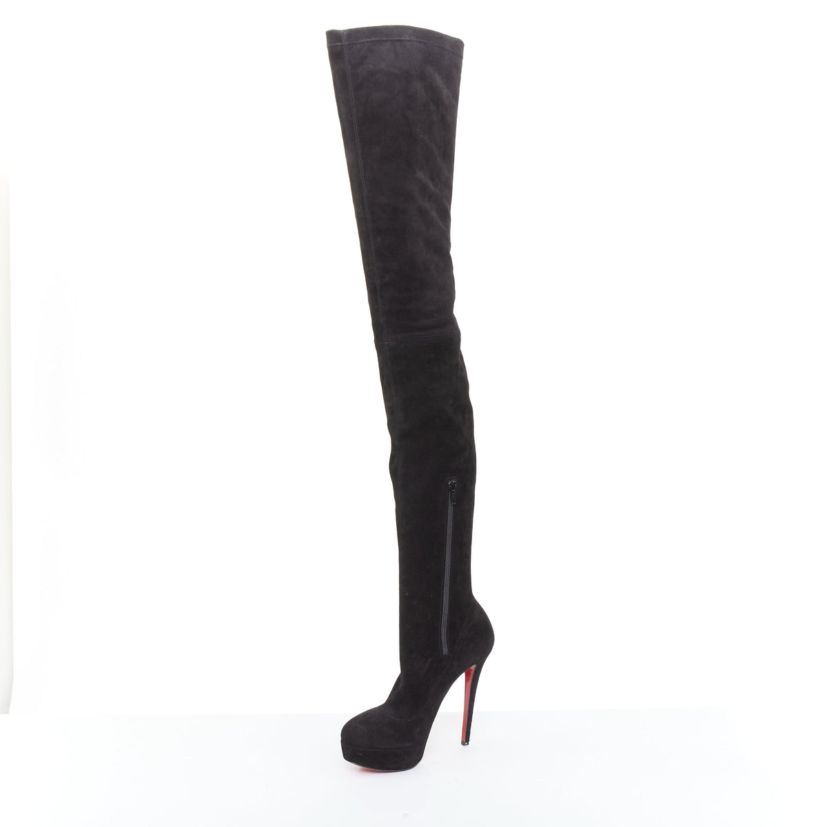 Women's Christian Louboutin suede over knee platform boots