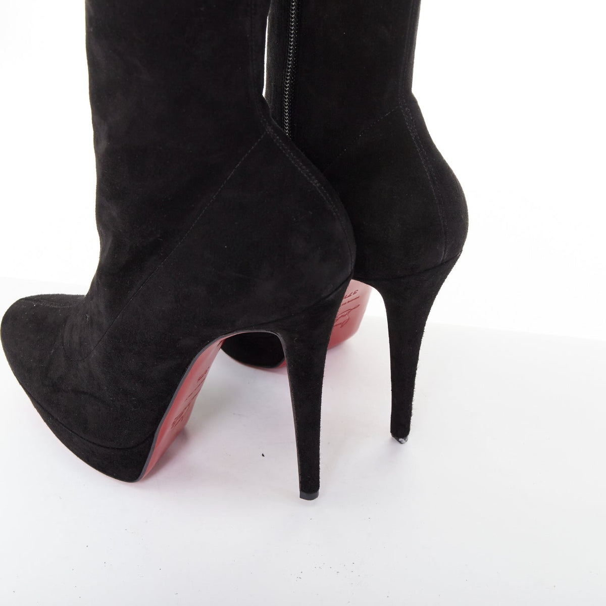 Women's Christian Louboutin suede over knee platform boots